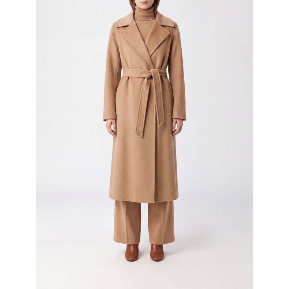 Max Mara Women Max Mara Long Robe Coat In 100% Cashmere With Belt